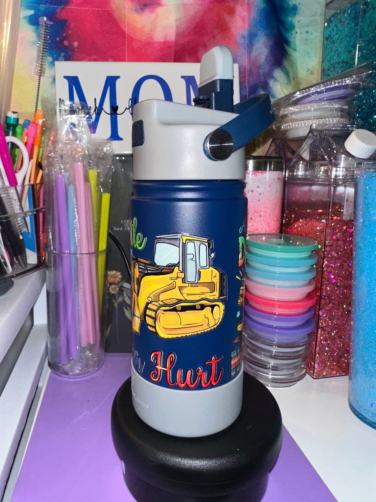 Kids flip lid insulated tumbler little dirt