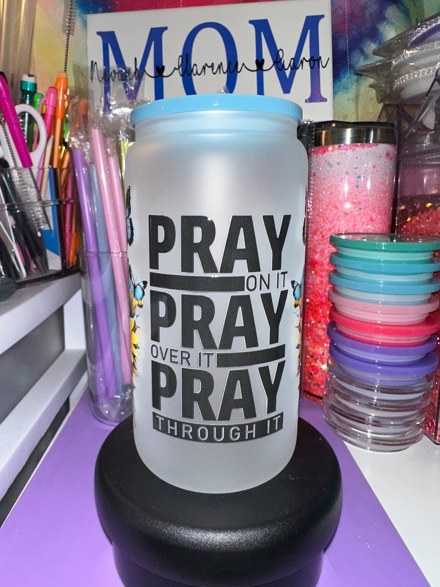 16oz frosted glass pray
