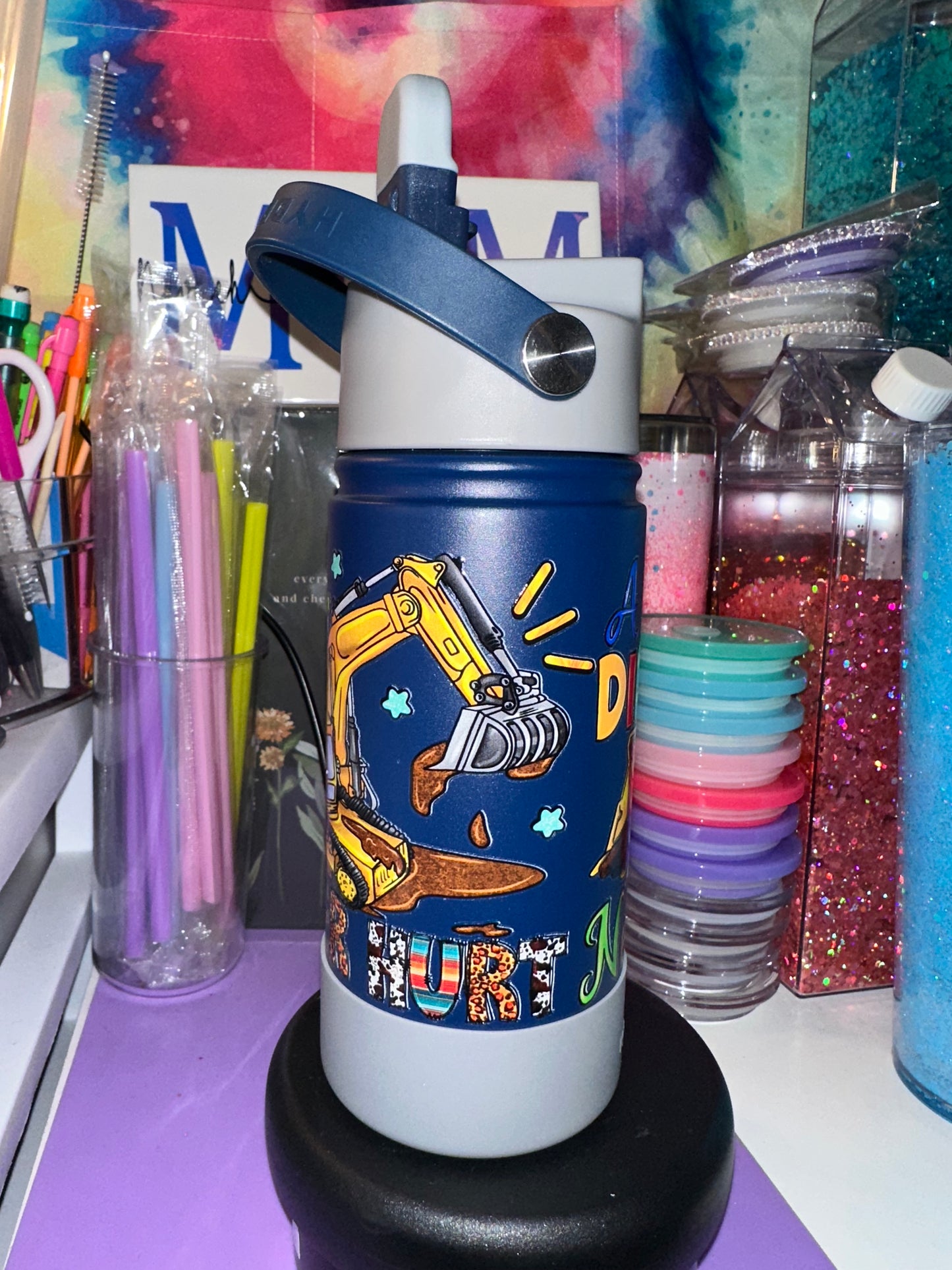 Kids flip lid insulated tumbler little dirt