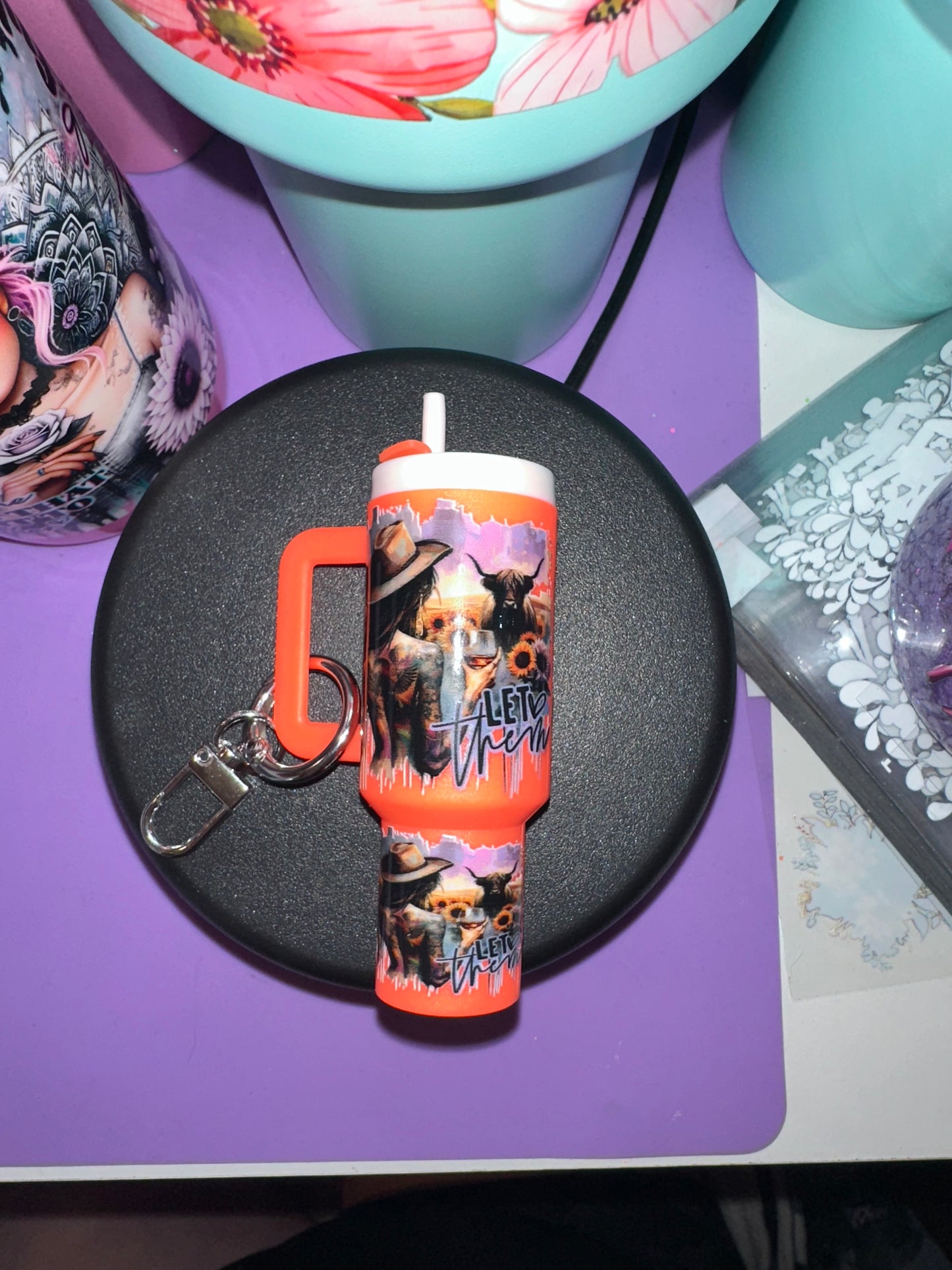 Premade mini tumbler keychain