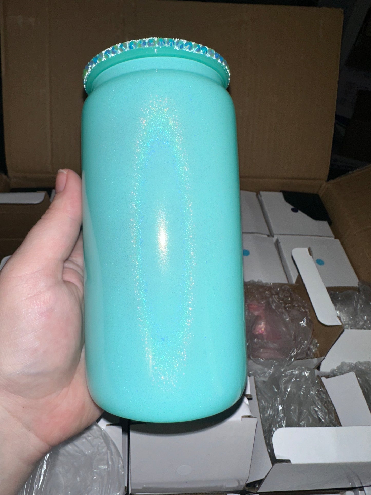 16oz glass shimmer