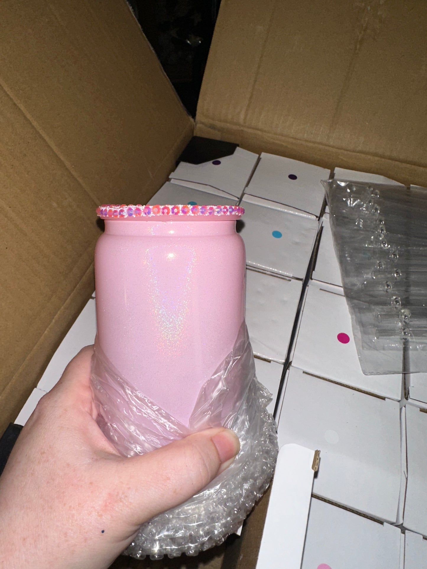 16oz glass shimmer