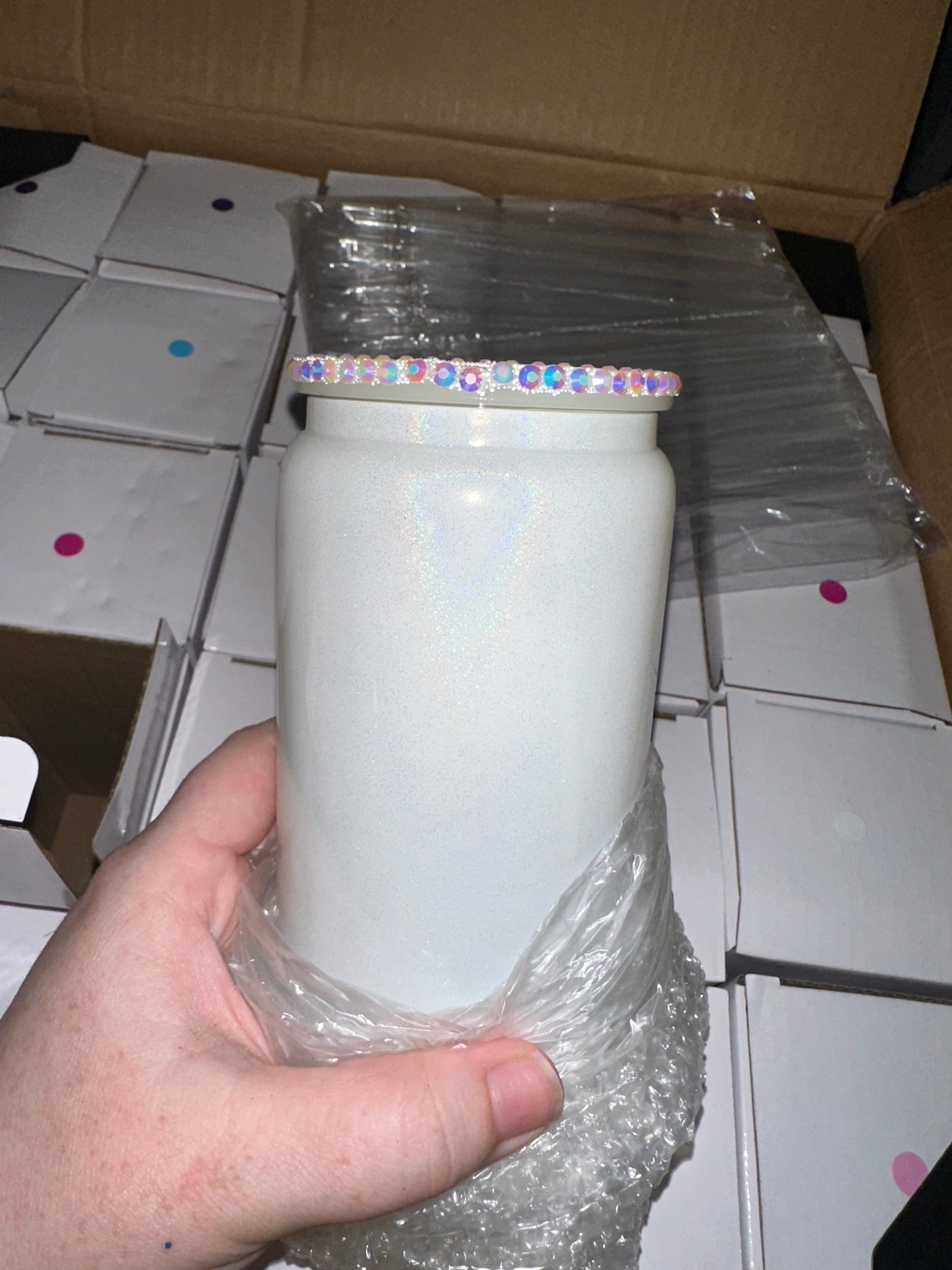 16oz glass shimmer