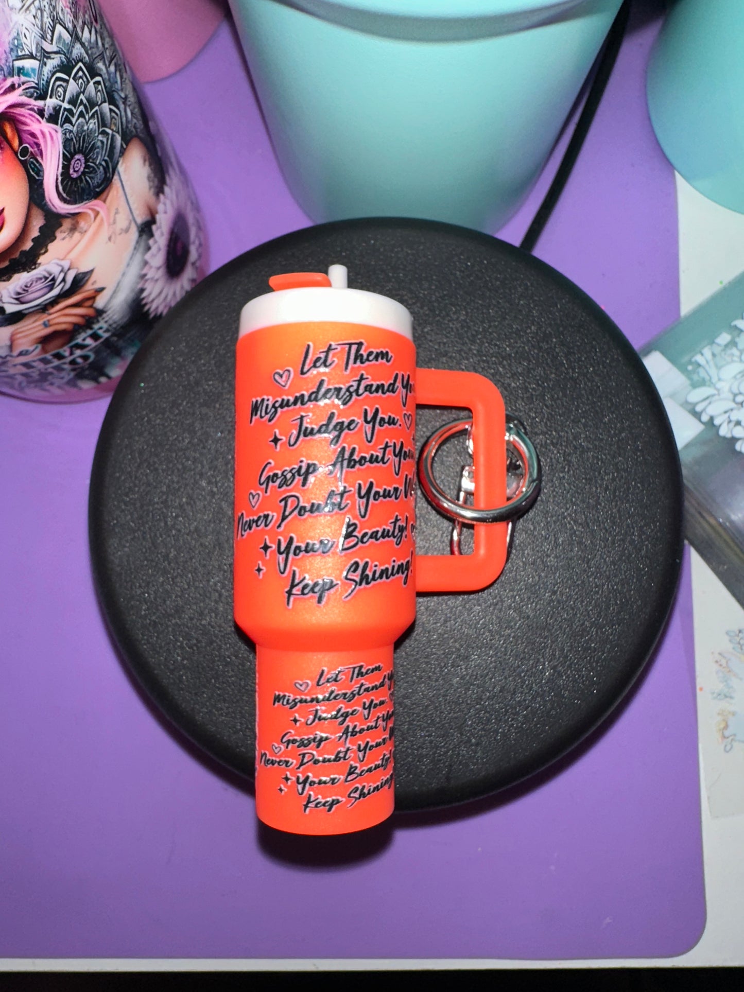 Premade mini tumbler keychain