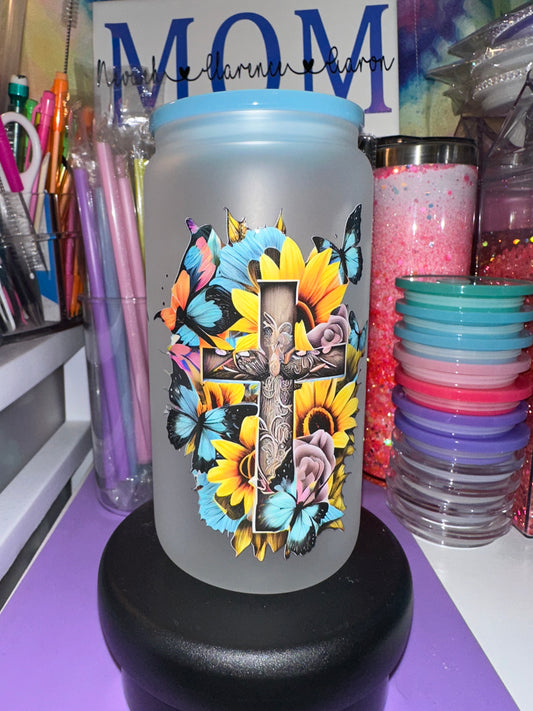 16oz frosted glass pray