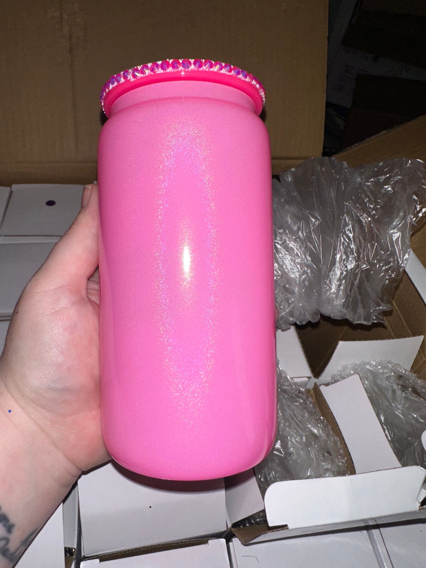 16oz glass shimmer